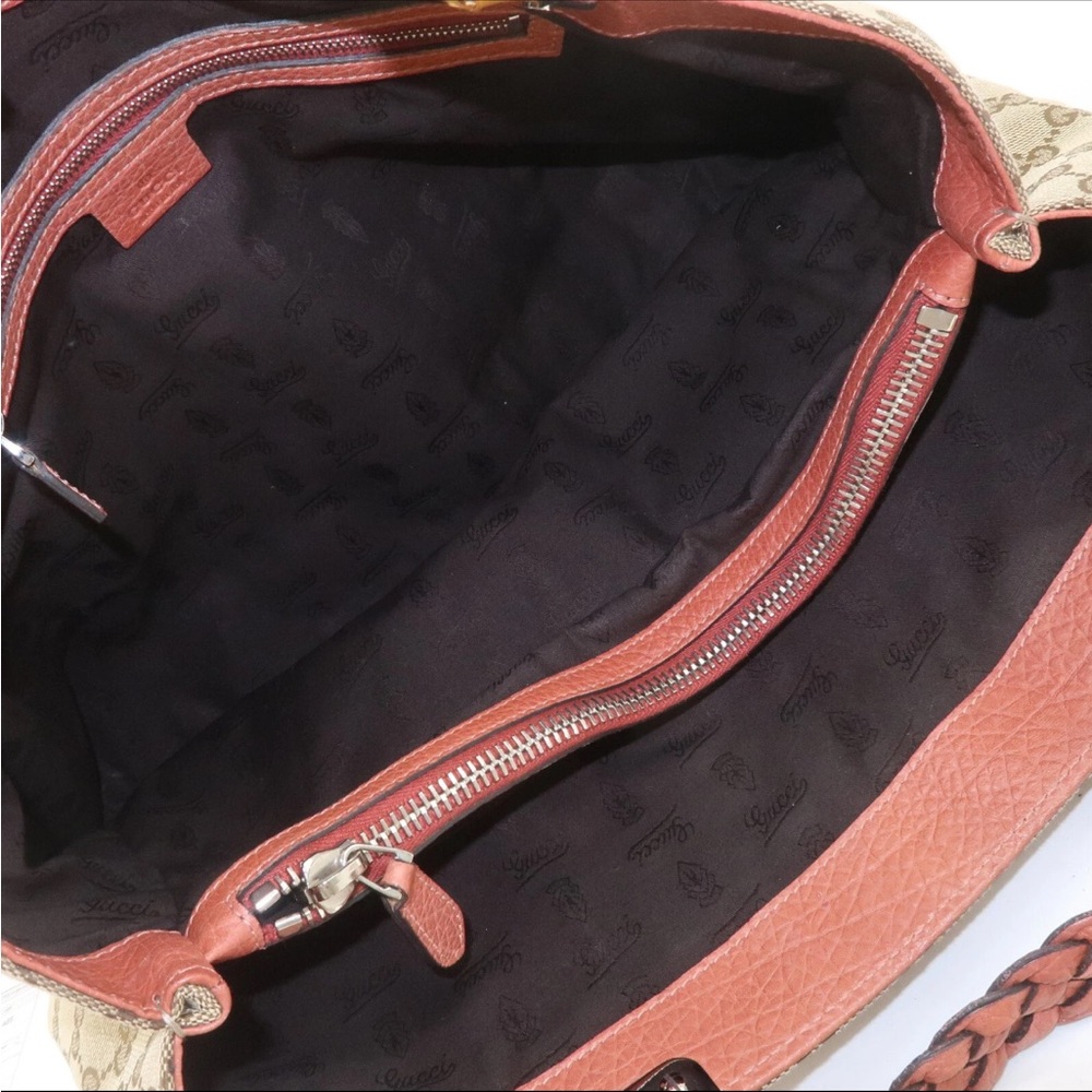Gucci bamboo Beige and Tan Tote Bag 11”x15”x5” drop 9 1/2” - Picture 14 of 15